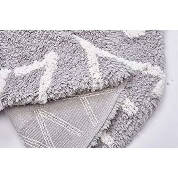 ABC Nursery Rugs Round Kids Rug Circle Alphabet Rug Kids Play Mat for Infants Boys Girls Soft Cotton Carpet Educational Area Rug 47inch (Gray)