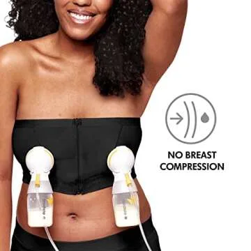 Medela Women's Hands-Free Pumping Bustier, Black, Small