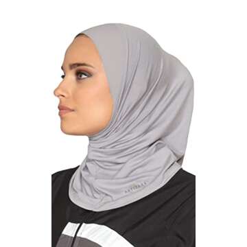 Artizara One Piece Light Gray Heather Sports Hijab for Modest Gym Workouts