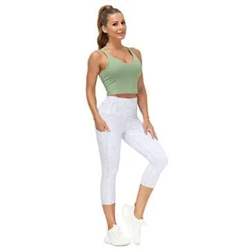 Women’s Longline Sports Bra Wirefree Padded Medium Support Yoga Bras Gym Running Workout Tank Tops (Light Green, Large, l)