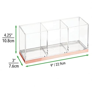 Stylish mDesign Rose Gold Makeup Organizer Caddy