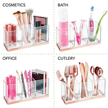 Stylish mDesign Rose Gold Makeup Organizer Caddy