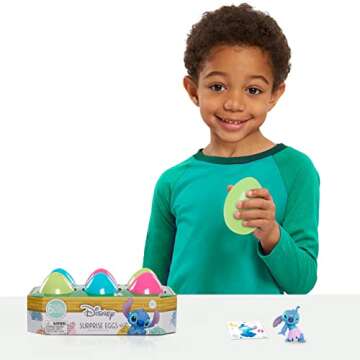 Disney Stitch Surprise Eggs Easter Basket, Officially Licensed Kids Toys for Ages 3 Up by Just Play