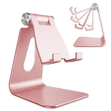CreaDream Adjustable Aluminum Phone Stand - Rose Gold - Compatible with All Mobile Phones