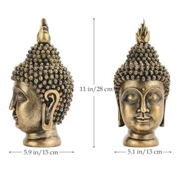 AMOIENSIS 11 Inch Buddha Head Statue for Peaceful Decor