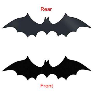 Antner Halloween Bat Wall Sticker 3D Bats Decorations PVC Bats for Halloween Party DIY Home Decor Party Supplies Wall Decal Window Decors, 60pcs