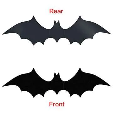 Antner Halloween Bat Wall Sticker 3D Bats Decorations PVC Bats for Halloween Party DIY Home Decor Party Supplies Wall Decal Window Decors, 60pcs