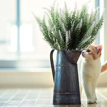 TYEERDEC Artificial Flowers 6 Bundles Lavender Bouquet for Wedding Home Office Decoration - White