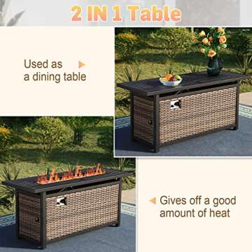 Sophia & William Stylish Outdoor Gas Fire Pit Table
