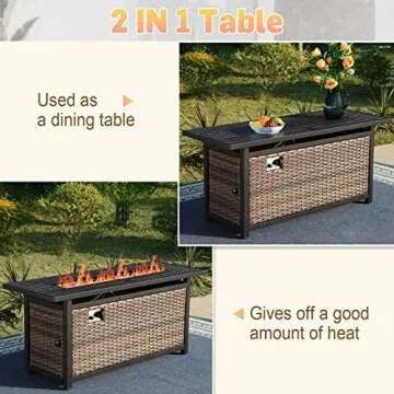 Sophia & William Stylish Outdoor Gas Fire Pit Table