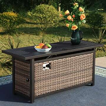 Sophia & William Stylish Outdoor Gas Fire Pit Table
