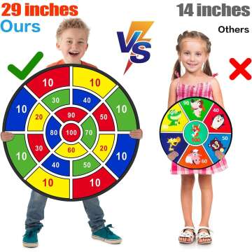 Large Kids Dart Board with 12 Sticky Balls