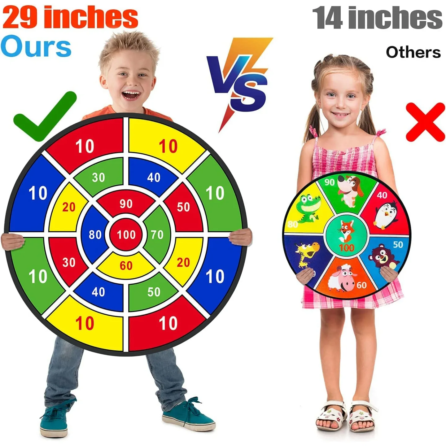 Large Kids Dart Board with 12 Sticky Balls