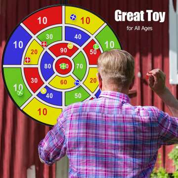Large Kids Dart Board with 12 Sticky Balls