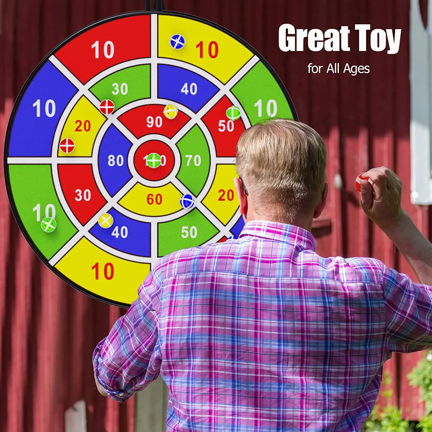Large Kids Dart Board with 12 Sticky Balls