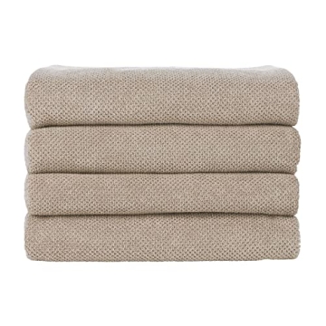 Nate Home mDesign by Nate Berkus 100% Cotton Textured Rice Weave Bath Towel Set | Soft and Absorbent...