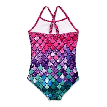 HONISEN Girls One Piece Swimsuit Cute Adjustable Swimwear