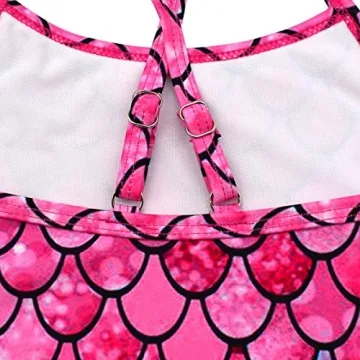 HONISEN Girls One Piece Swimsuit Cute Adjustable Swimwear