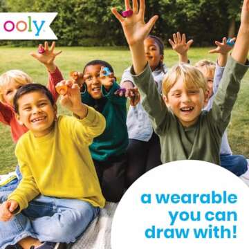 Ooly Heart Ring Chunky Finger Crayons for Toddlers and Little Hands Set of 12, Non-Toxic Heart Shaped Easy to Hold Crayons for Young Kids, No Rolling Crayon