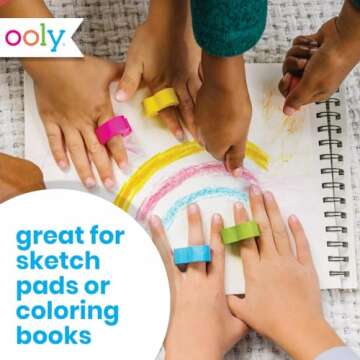 Ooly Heart Ring Chunky Finger Crayons for Toddlers and Little Hands Set of 12, Non-Toxic Heart Shaped Easy to Hold Crayons for Young Kids, No Rolling Crayon