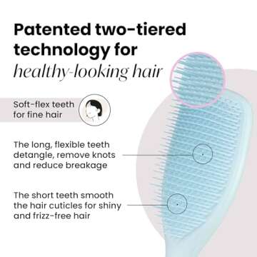 Tangle Teezer Ultimate Detangler Brush, Dry & Wet Hair Brush, Reduces Breakage for Color-Treated, Fi...