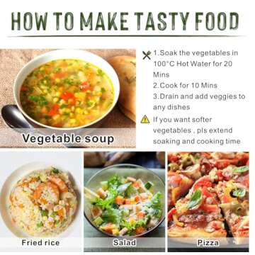 Yimi Freeze Dried Dehydrated Vegetables, Ramen Toppings Soup Mix, Dry Veggie Flakes for Noodle Cooking Camping Emergency Supply, 100% Natural, Ideal for St. Patrick's Day, 17.6 oz (1.1 Pounds)