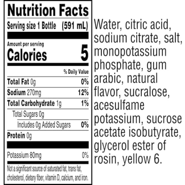 Gatorade Thirst Quencher Zero Sugar Sports Drink, Orange, 20oz Bottles, 8 Pack, Electrolytes for Reh...