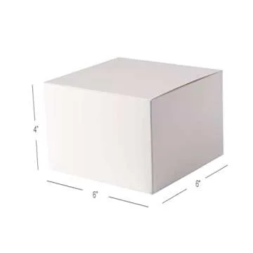 GEFTOL Gift Box 10 Pack 6 x 6 x 4 inches Fold Box Paper Gift Box Bridesmaids Proposal Box for Bridal Birthday Party Christmas（White）