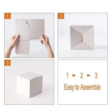 GEFTOL Gift Box 10 Pack 6 x 6 x 4 inches Fold Box Paper Gift Box Bridesmaids Proposal Box for Bridal Birthday Party Christmas（White）