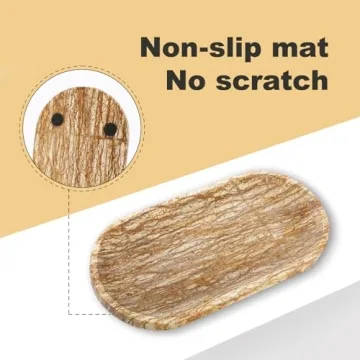 Koville Turkish Natural Marble Tray - Elegant 12"x6" Organizer