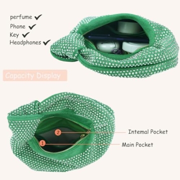 ELDA Rhinestone Evening Clutch for Women Sparkling Party Bag