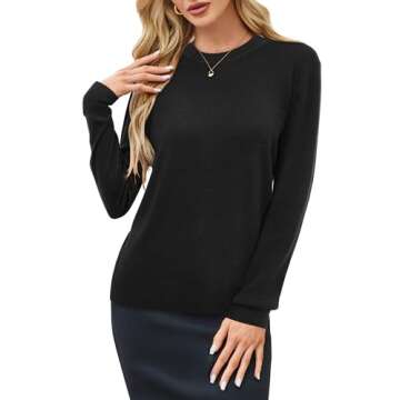 Arach&Cloz Womens Sweaters Trendy 2024 Long Sleeve Crew Neck Ladies Knit Tops Business Casual Outfit...