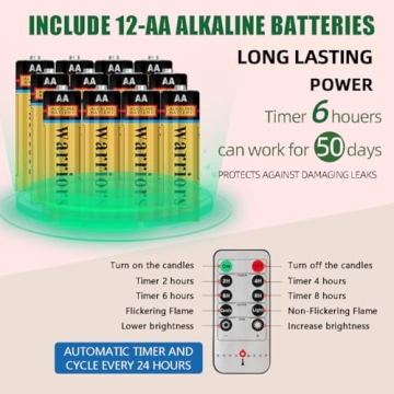 NONNO & ZGF Flameless Window Candles with Remote - 6 Pack