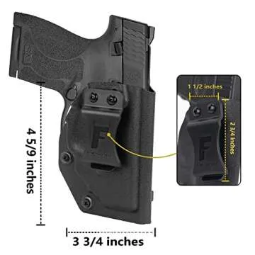 Forcenter IWB Kydex Holster Fit: Smith & Wesson M&P Shield/M&P M2.0 Shield 9mm/.40 with Crimson Trace Laser LG-489G,m&p Shield 9mm Holster