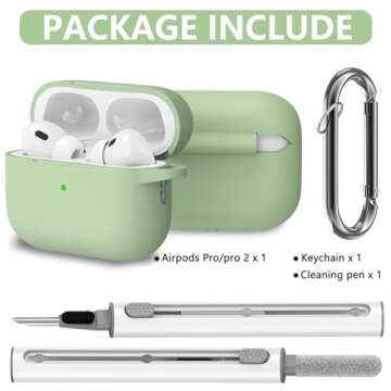 Ljusmicker for AirPods Pro Case Cover with Cleaner Kit,Soft Silicone Protective Case for Apple AirPo...