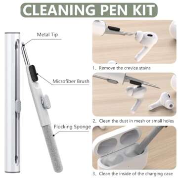 Ljusmicker for AirPods Pro Case Cover with Cleaner Kit,Soft Silicone Protective Case for Apple AirPods Pro 2nd/1st Generation Case for Women Men,AirPod Pro Case Accessories with Keychain-Pastel Green