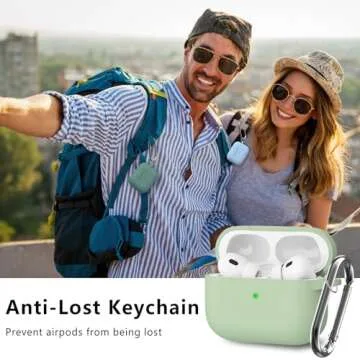 Ljusmicker for AirPods Pro Case Cover with Cleaner Kit,Soft Silicone Protective Case for Apple AirPods Pro 2nd/1st Generation Case for Women Men,AirPod Pro Case Accessories with Keychain-Pastel Green