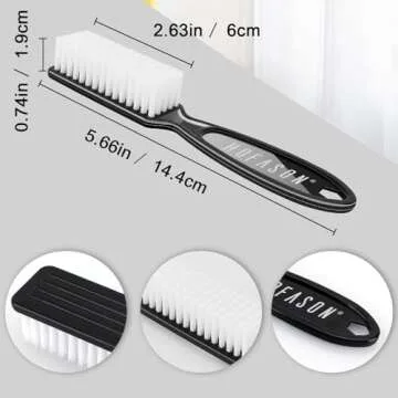 6 Pack Nail Brush Cleaning Nail Dust Brush, HOFASON Nail Brush for Cleaning Fingernails, Handle Grip Nail Brush Cleaner for Nail and Toenail Foot Manicure Pedicure Tools Scrub Brush Men Women (Black)