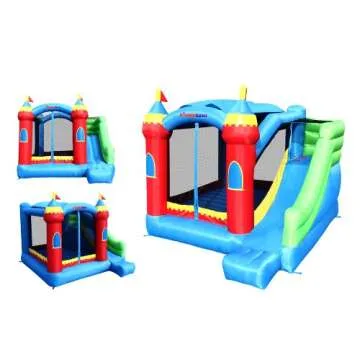 Bounceland Royal Palace Inflatable Bounce House, with Long Slide, Large Bouncing Area, Basketball Ho...