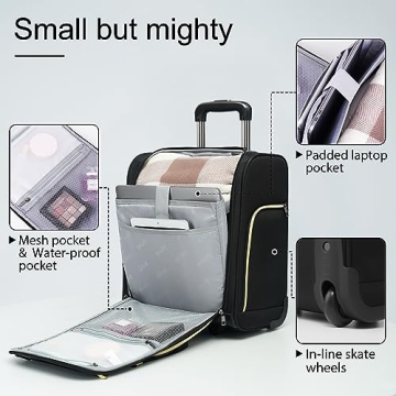 Coolife Underseat Carry-On Luggage with USB Port