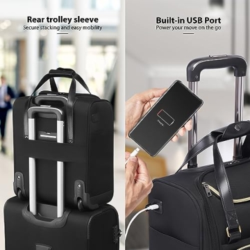 Coolife Underseat Carry-On Luggage with USB Port