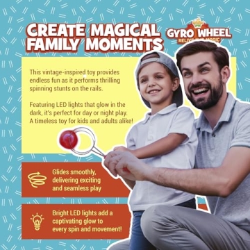 Light Up Magnetic Gyro Wheel Toy for Kids & Adults Ages 4+