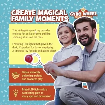 Light Up Magnetic Gyro Wheel Toy for Kids & Adults Ages 4+