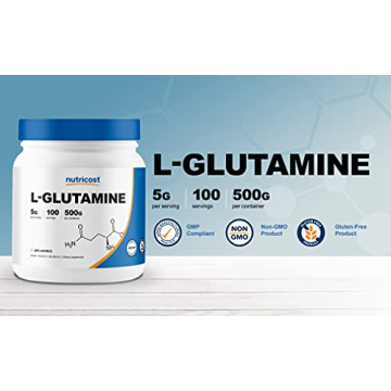 Nutricost L-Glutamine Powder 500g Unflavored Gluten-Free Non-GMO