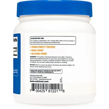 Nutricost L-Glutamine Powder 500g Unflavored Gluten-Free Non-GMO
