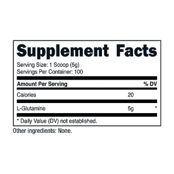 Nutricost L-Glutamine Powder 500g Unflavored Gluten-Free Non-GMO