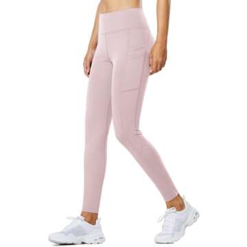 BALEAF Thermal Leggings for Women Fleece Lined Waterproof Winter Hiking Pants Warm Tights Cold Weather Running Gear Light Purple S