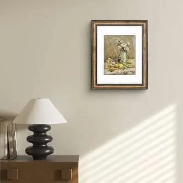 Golden State Art, 11x14 Photo Frame with Mat for Pictures 8x10 and Real Glass (Dark Gold Brown & Bro...