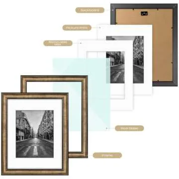 Golden State Art 11x14 Photo Frame with Mat and Glass
