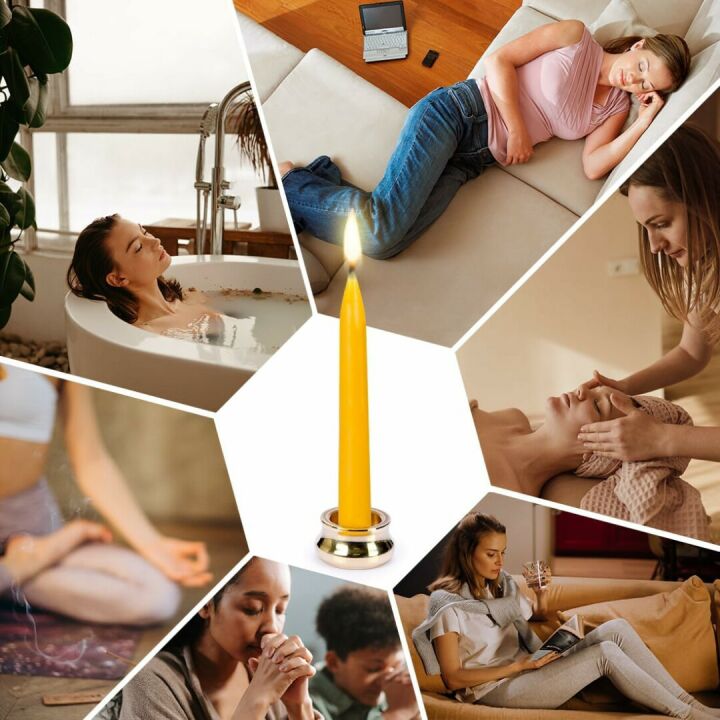 Beeswax Mini Taper Candles Set of 20 with Holders